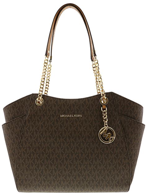 michael kors large jet set chain shoulder bag|Michael Kors canvas shoulder bag.